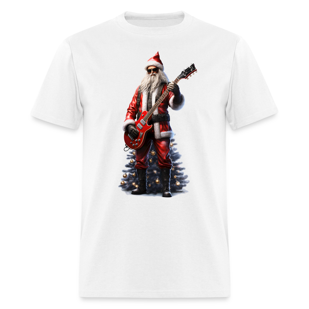 Santa Rockin Around the Christmas Tree Unisex Classic T-Shirt - white
