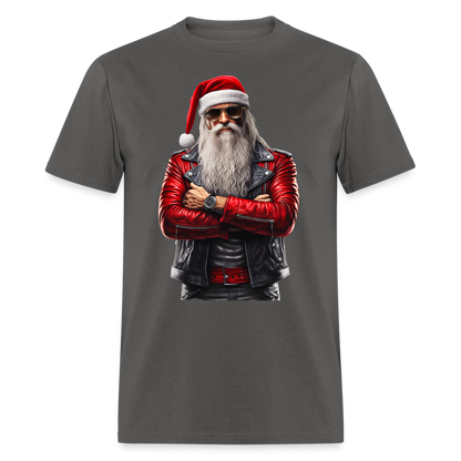 Bad Rock n Roll Santa Claus Unisex Classic T-Shirt - charcoal