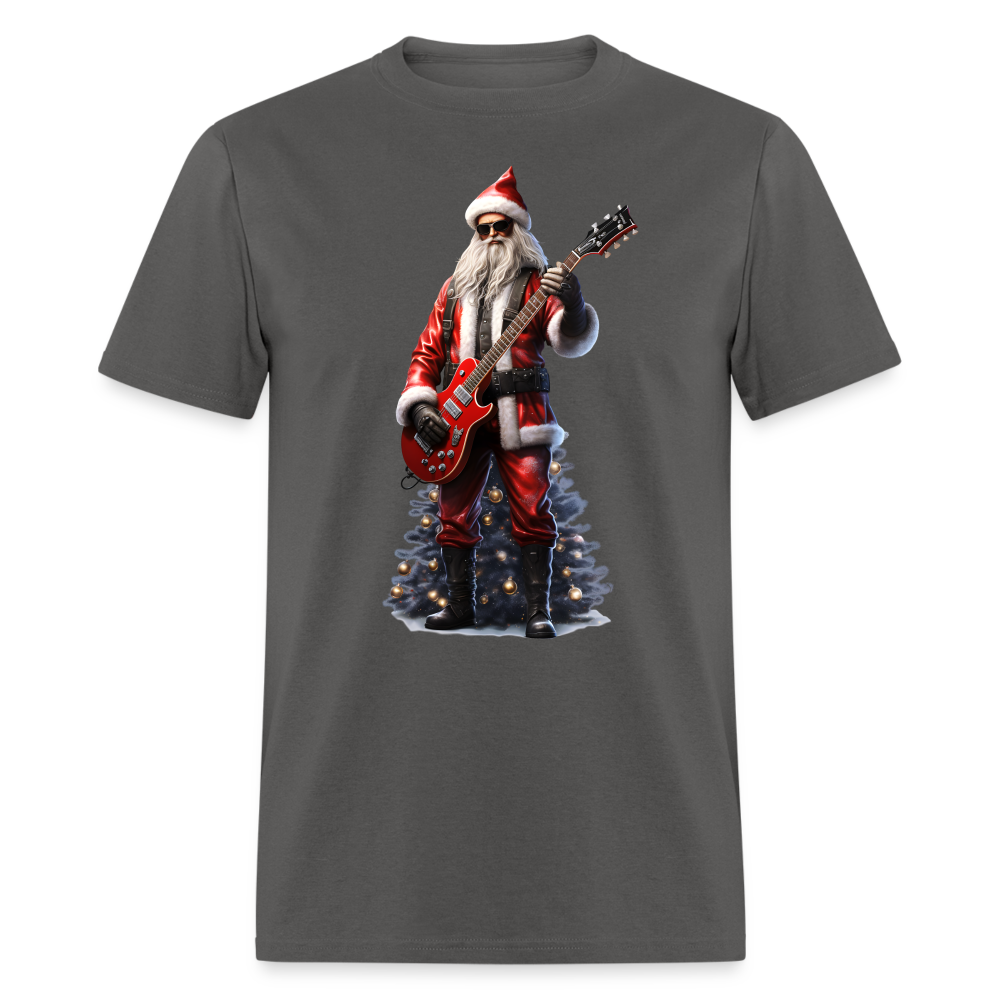 Santa Rockin Around the Christmas Tree Unisex Classic T-Shirt - charcoal