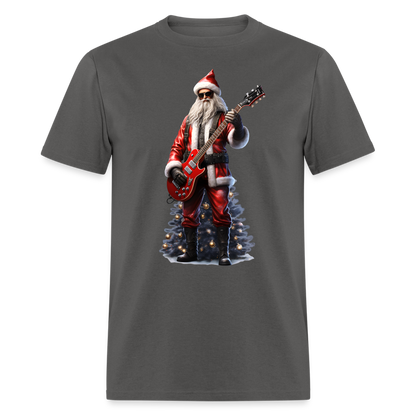 Santa Rockin Around the Christmas Tree Unisex Classic T-Shirt - charcoal