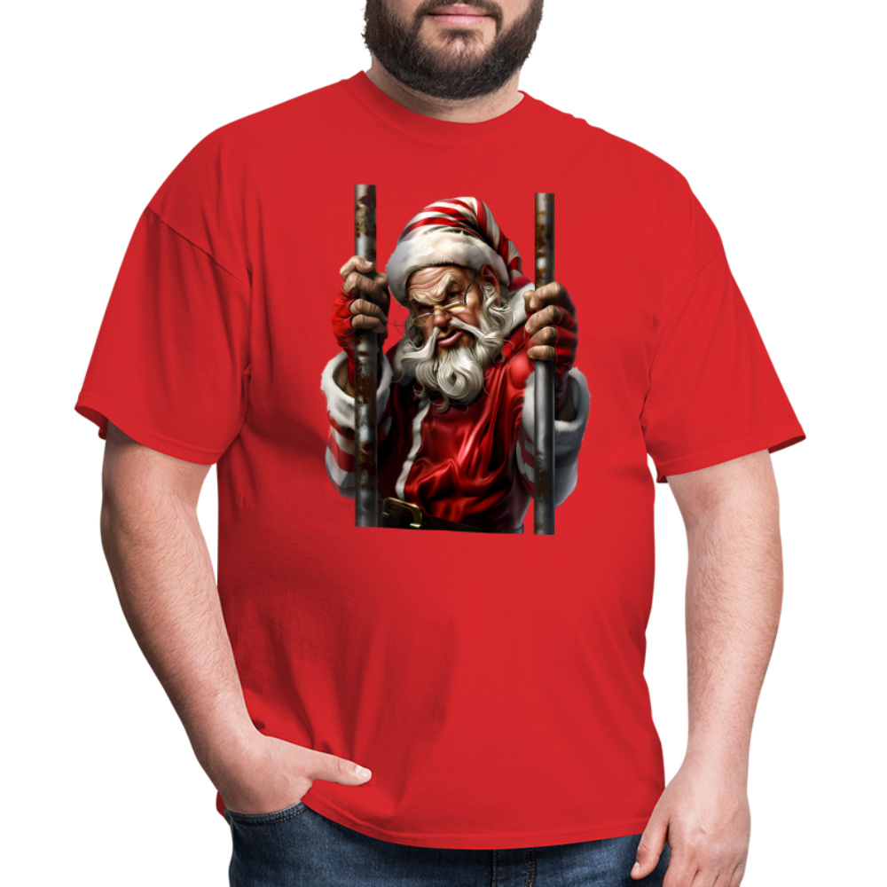 Bad Santa in Jail (Design G) Unisex Classic T-Shirt - red