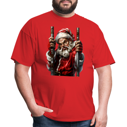 Bad Santa in Jail (Design G) Unisex Classic T-Shirt - red
