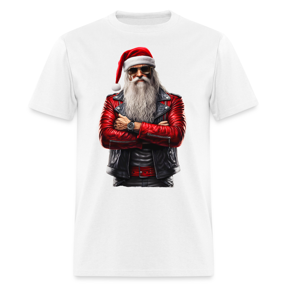 Bad Rock n Roll Santa Claus Unisex Classic T-Shirt - white