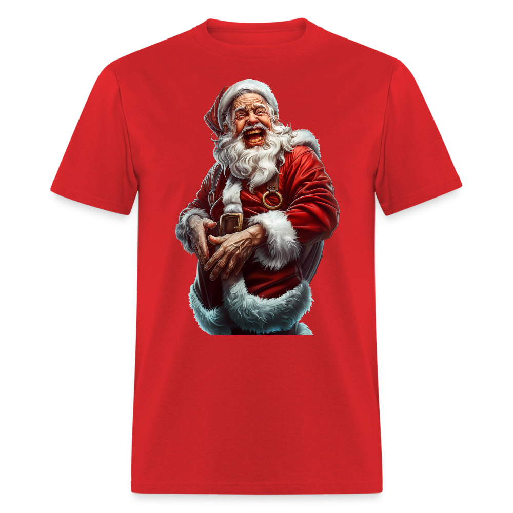Maniac Bad Santa Laughing Unisex Classic T-Shirt - red