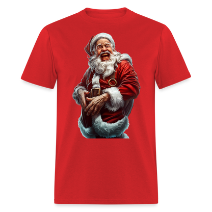 Maniac Bad Santa Laughing Unisex Classic T-Shirt - red