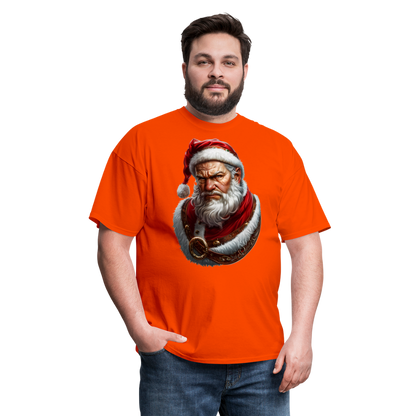 Grumpy Bad Angry Santa Unisex Classic T-Shirt - orange