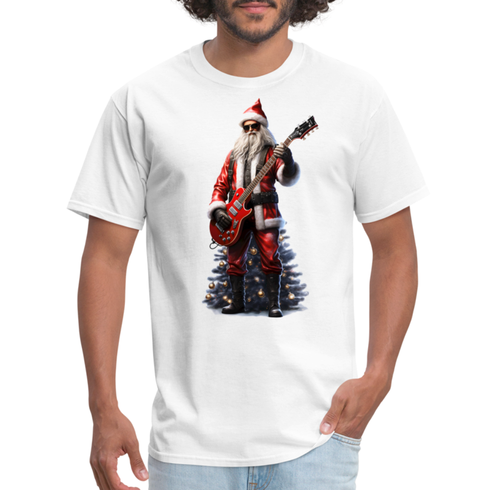 Santa Rockin Around the Christmas Tree Unisex Classic T-Shirt - white