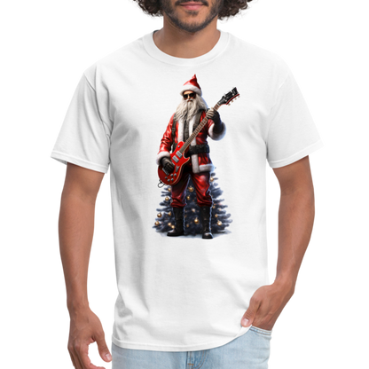 Santa Rockin Around the Christmas Tree Unisex Classic T-Shirt - white