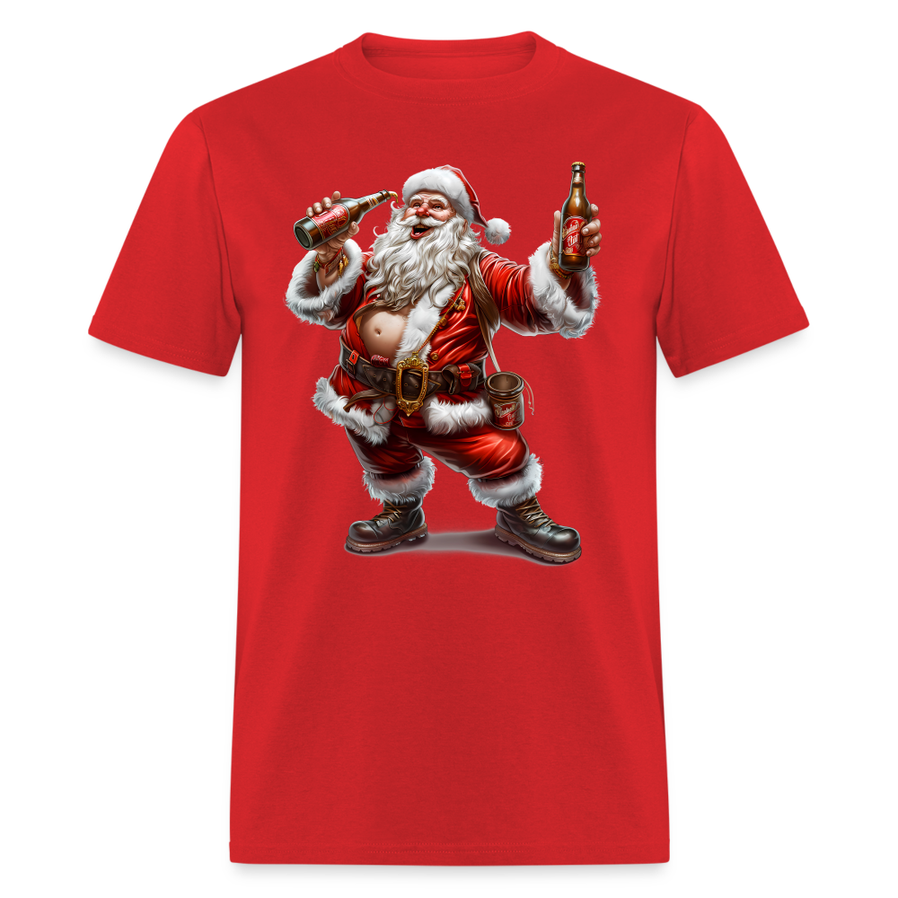 Bad Santa Drinking (Design A) Unisex Classic T-Shirt - red