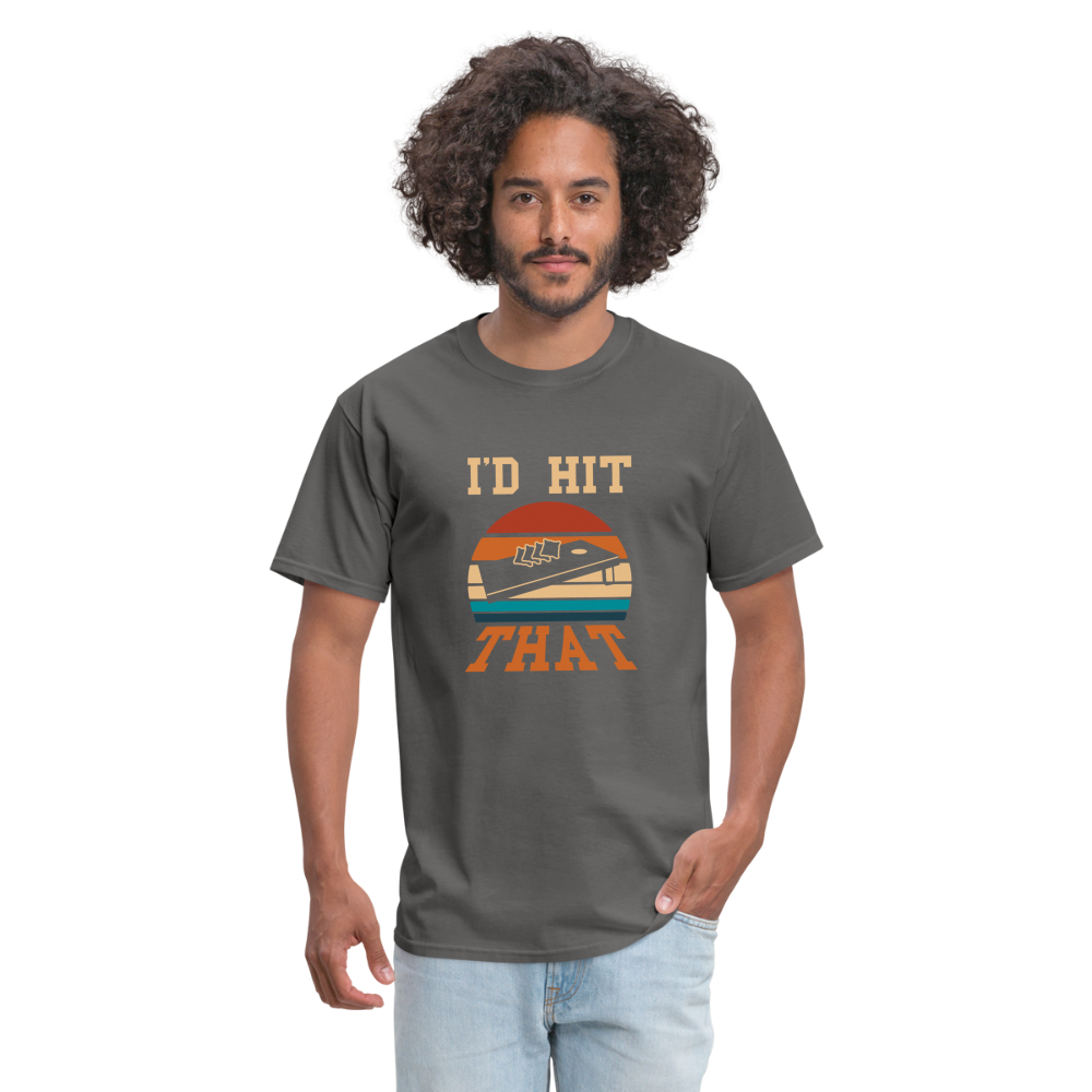 I'd Hit That Cornhole Unisex Classic T-Shirt - charcoal