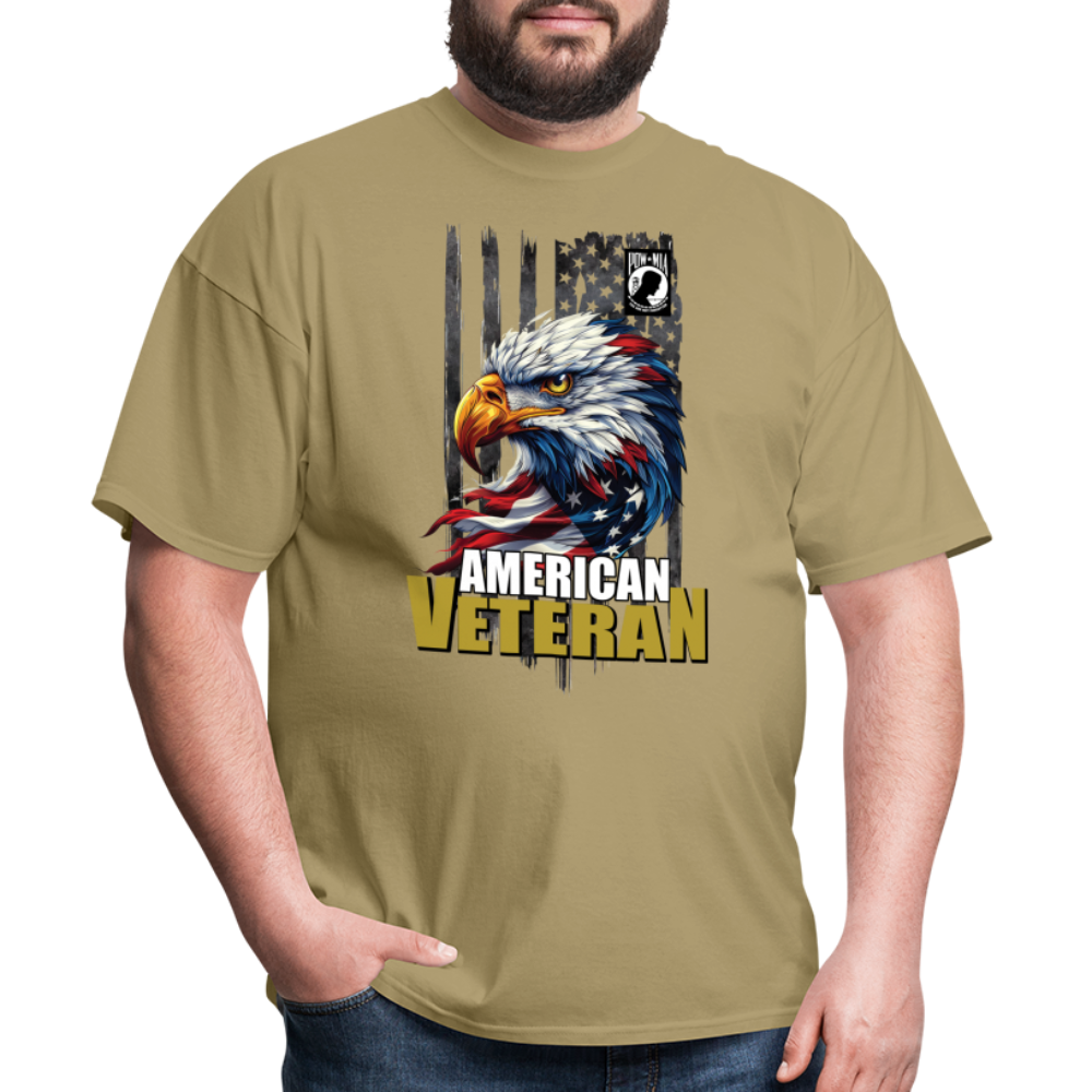 American Veteran Bald Eagle Flag Design Unisex Classic T-Shirt - khaki