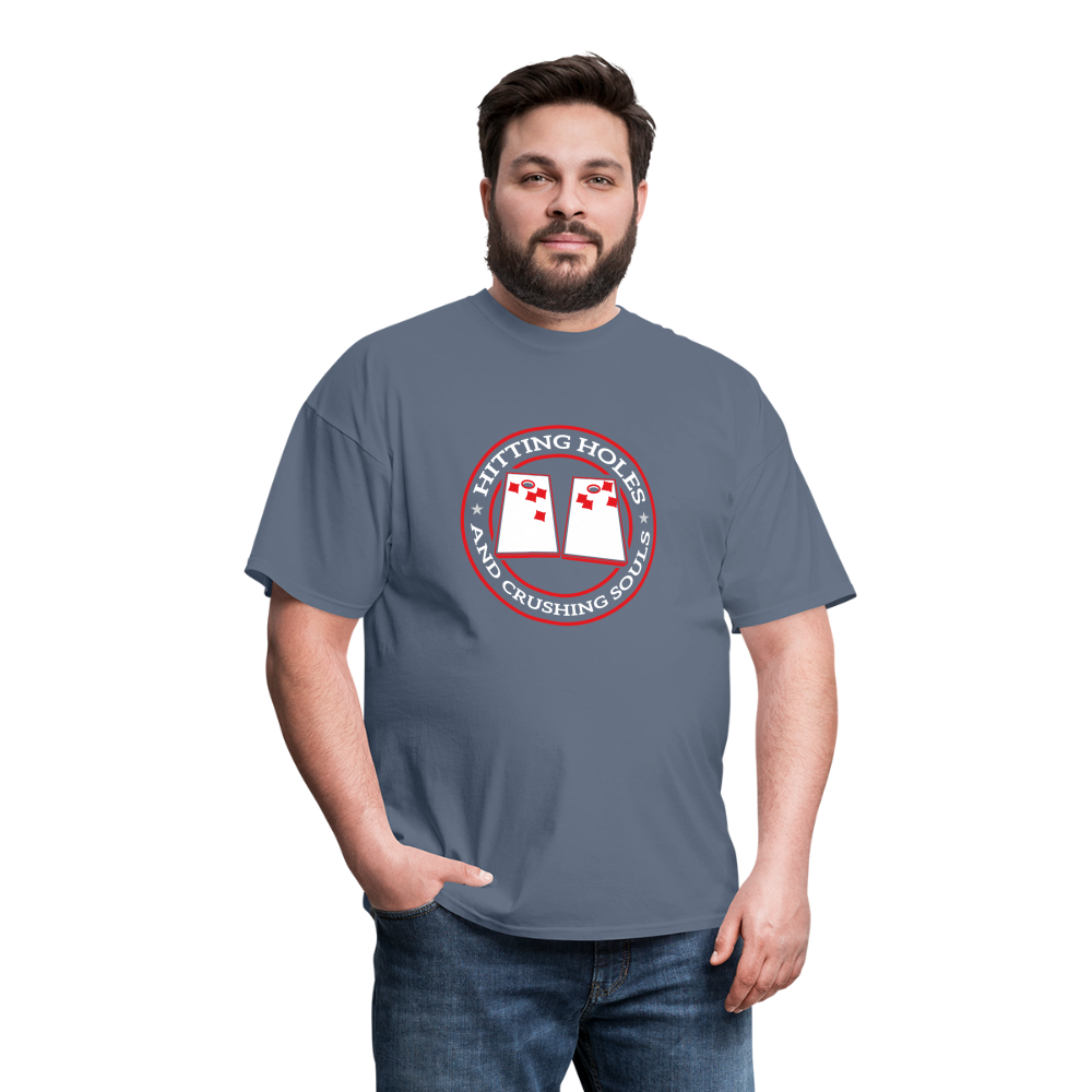 Hitting Holes and Crushing Souls Cornhole Unisex Classic T-Shirt - denim