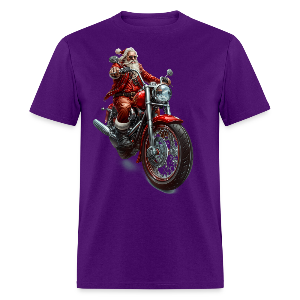 Bad Santa Motorcycle Unisex Classic T-Shirt - purple
