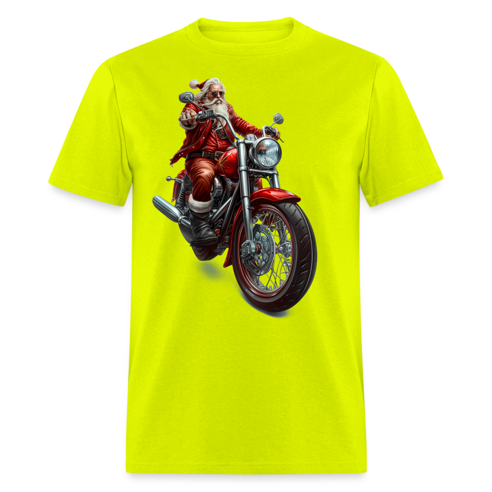 Bad Santa Motorcycle Unisex Classic T-Shirt - safety green