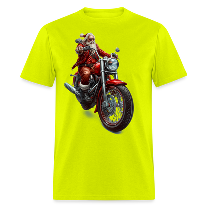 Bad Santa Motorcycle Unisex Classic T-Shirt - safety green