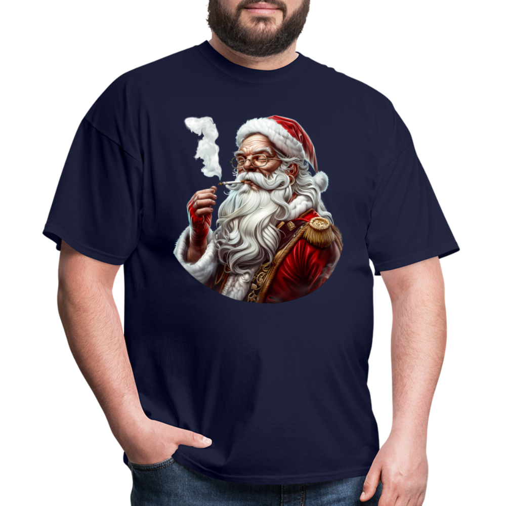 Bad Santa Smoking (Design I) Unisex Classic T-Shirt - navy
