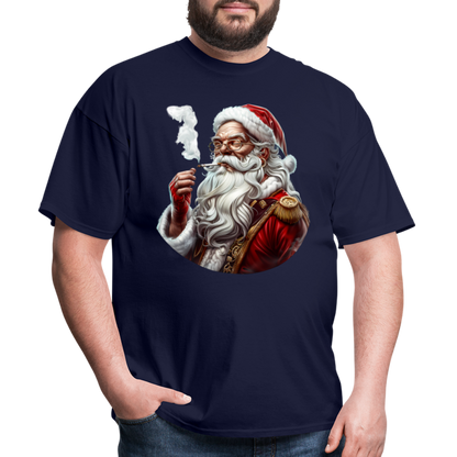 Bad Santa Smoking (Design I) Unisex Classic T-Shirt - navy