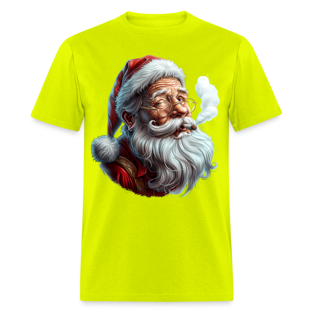 Bad Santa Smoking (Design H) Unisex Classic T-Shirt - safety green