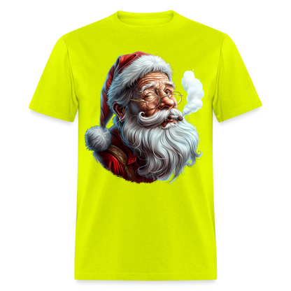 Bad Santa Smoking (Design H) Unisex Classic T-Shirt - safety green