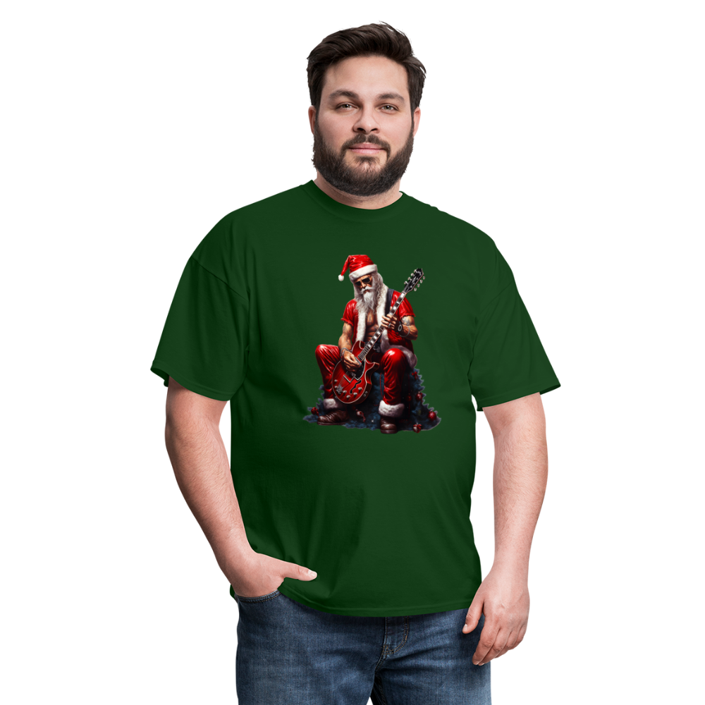 Rock n Roll Santa Claus Unisex Classic T-Shirt - forest green