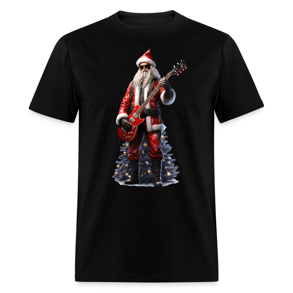 Santa Rockin Around the Christmas Tree Unisex Classic T-Shirt - black