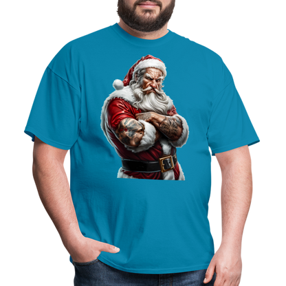 Bad Santa with Tattoos Unisex Classic T-Shirt - turquoise
