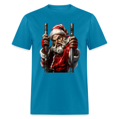 Bad Santa in Jail (Design G) Unisex Classic T-Shirt - turquoise