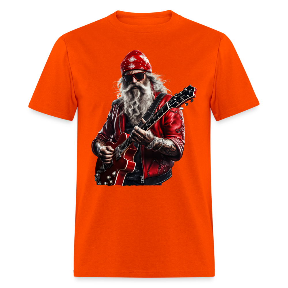 Santa in a Bandana Playing Guitar Unisex Classic T-Shirt - orange