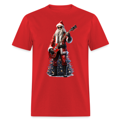 Santa Rockin Around the Christmas Tree Unisex Classic T-Shirt - red