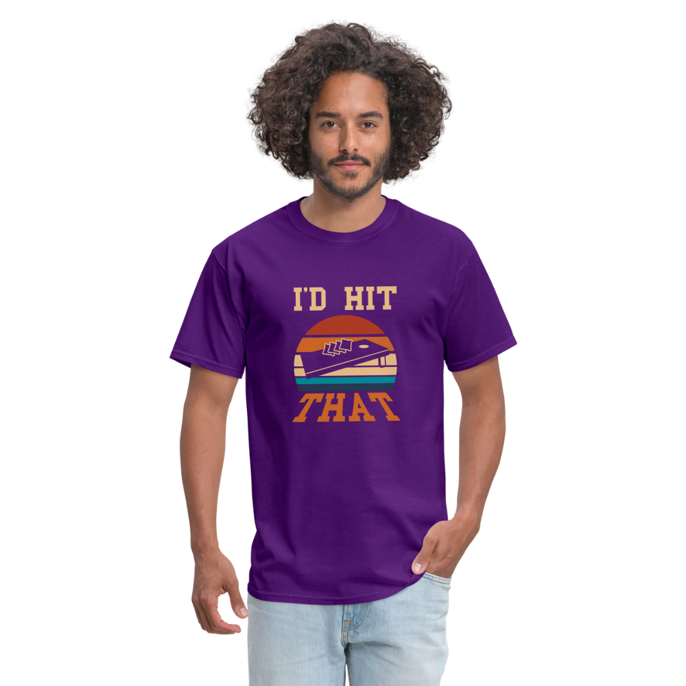 I'd Hit That Cornhole Unisex Classic T-Shirt - purple