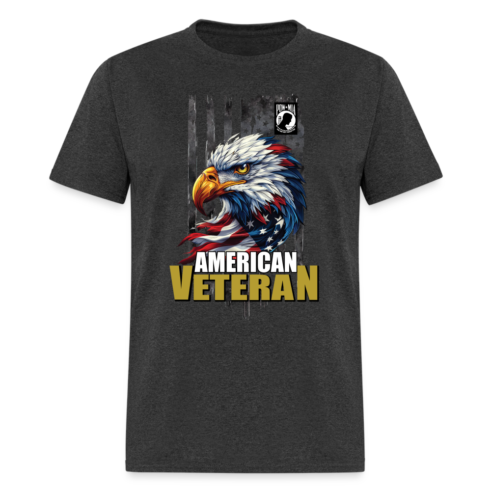 American Veteran Bald Eagle Flag Design Unisex Classic T-Shirt - heather black