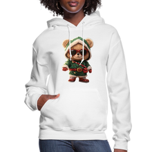Hooded Gangster Teddy Bear (Design A) Women's Hoodie - white