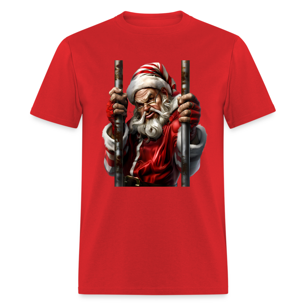 Bad Santa in Jail (Design G) Unisex Classic T-Shirt - red