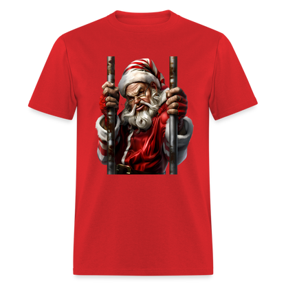 Bad Santa in Jail (Design G) Unisex Classic T-Shirt - red