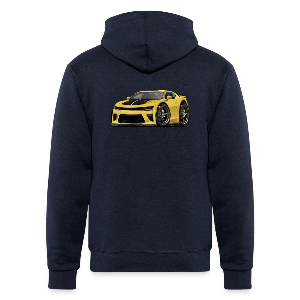 5th Generation Yellow Camaro Champion Unisex Powerblend Hoodie - navy