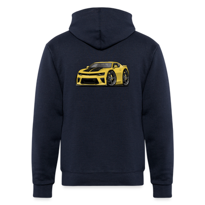5th Generation Yellow Camaro Champion Unisex Powerblend Hoodie - navy