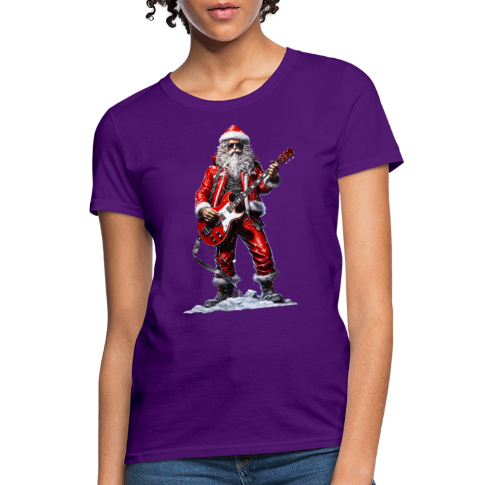 Santa Claus Rock Star Women's T-Shirt - purple
