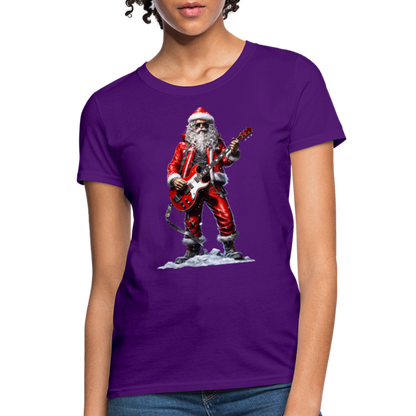 Santa Claus Rock Star Women's T-Shirt - purple