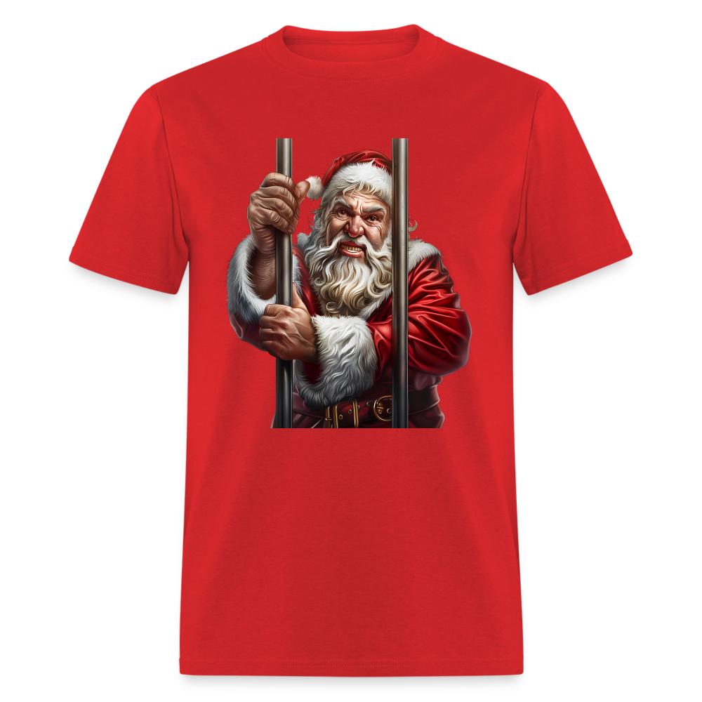 Bad Santa in Jail (Design F) Unisex Classic T-Shirt - red