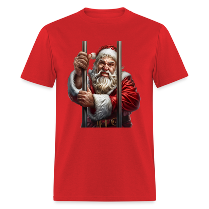 Bad Santa in Jail (Design F) Unisex Classic T-Shirt - red