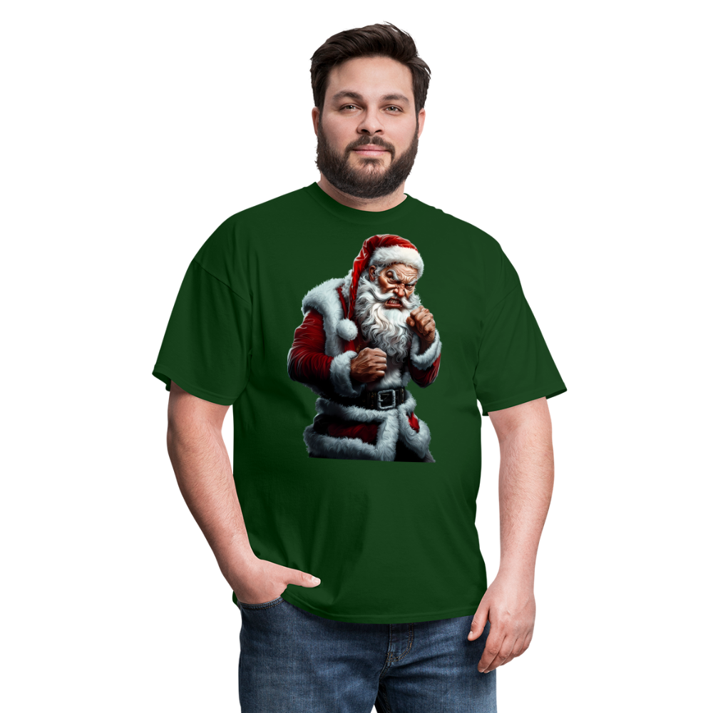 Angry Bad Santa Unisex Classic T-Shirt - forest green