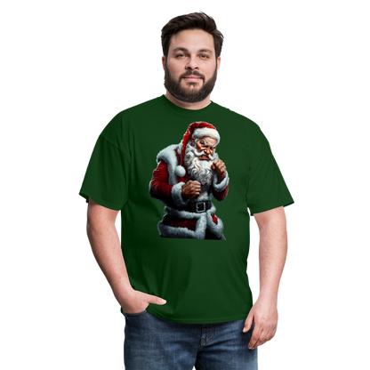 Angry Bad Santa Unisex Classic T-Shirt - forest green