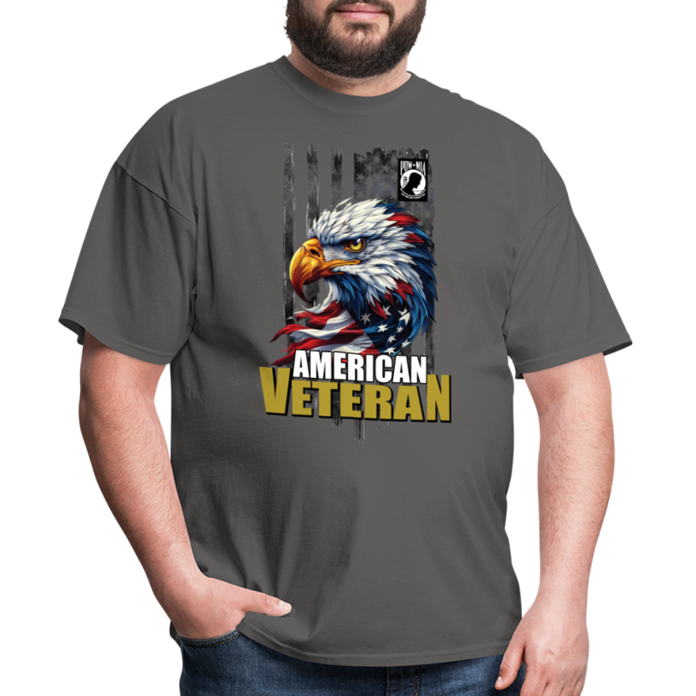 American Veteran Bald Eagle Flag Design Unisex Classic T-Shirt - charcoal