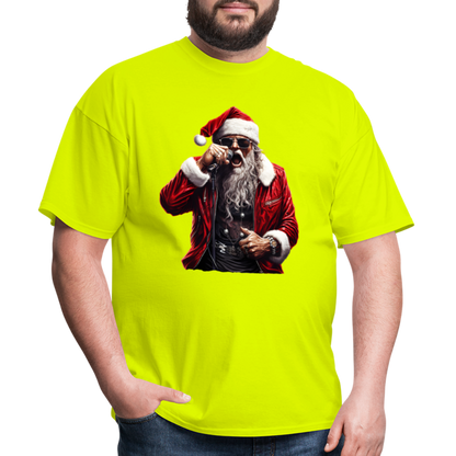 Santa Claus Singing Unisex Classic T-Shirt - safety green