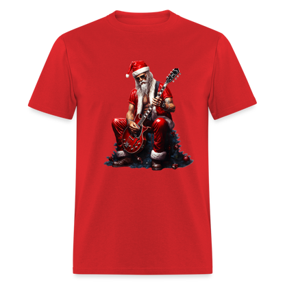 Rock n Roll Santa Claus Unisex Classic T-Shirt - red