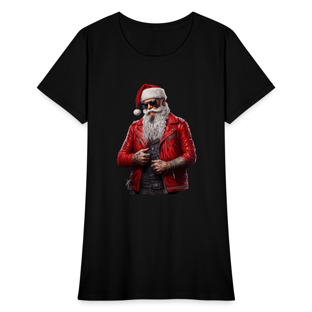 Santa Claus Rock Star Sunglasses Women's T-Shirt - black