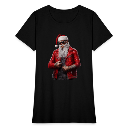 Santa Claus Rock Star Sunglasses Women's T-Shirt - black