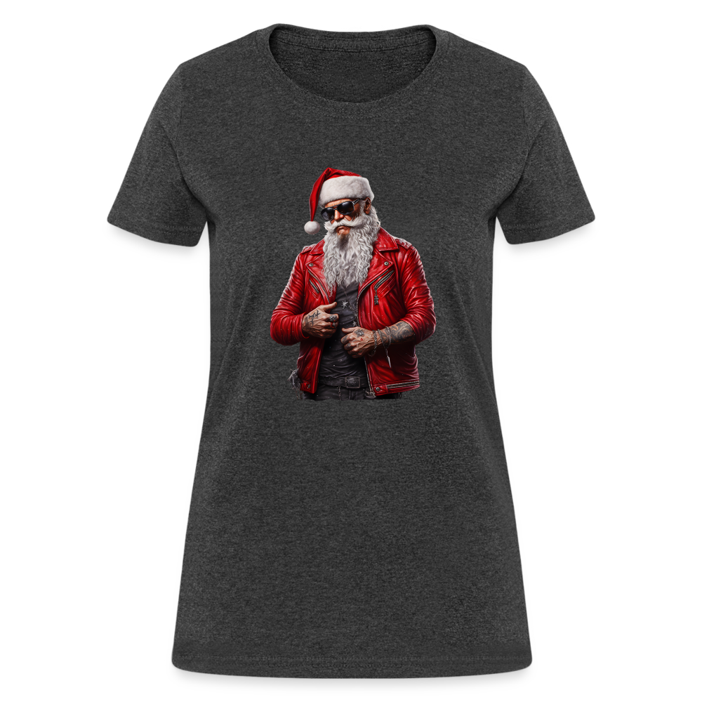 Santa Claus Rock Star Sunglasses Women's T-Shirt - heather black