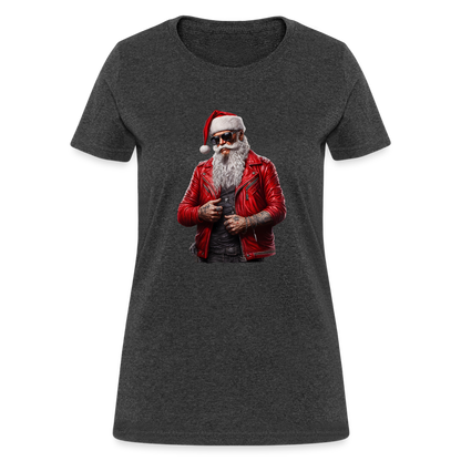 Santa Claus Rock Star Sunglasses Women's T-Shirt - heather black
