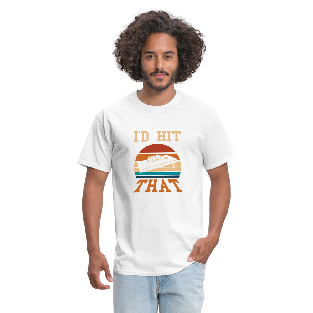 I'd Hit That Cornhole Unisex Classic T-Shirt - white